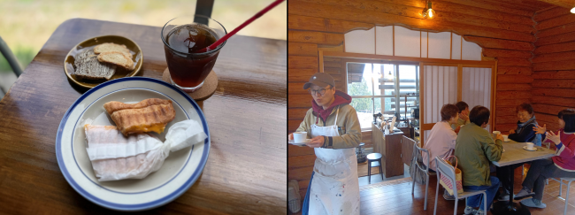 店内の様子と、提供しているメニュー（組み写真）