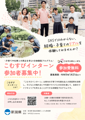 こむすびインターンチラシ　参加者募集