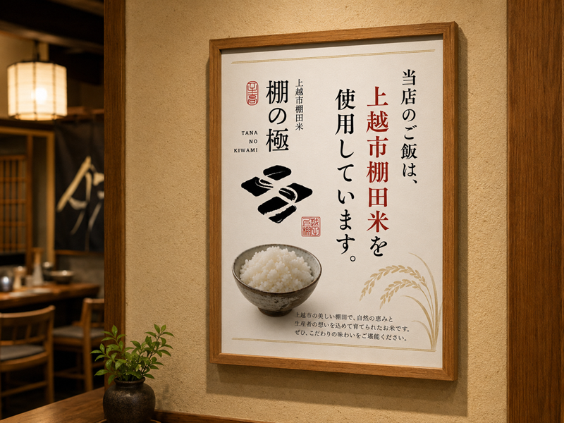 飲食店店舗内掲示での使用例（画像）