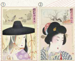2枚の美人画(画像)