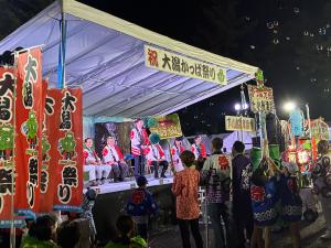 大潟かっぱ祭り 山車・竿灯みこし出迎え、閉会セレモニー(写真)