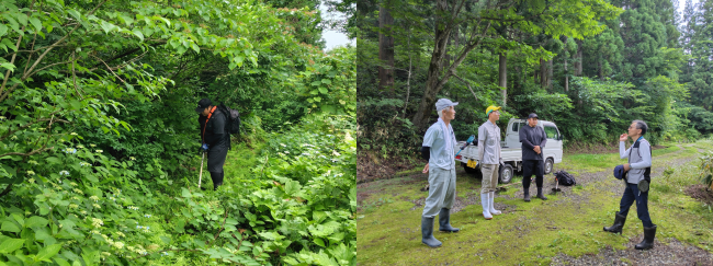 作業開始前の打ち合わせの様子(写真)
