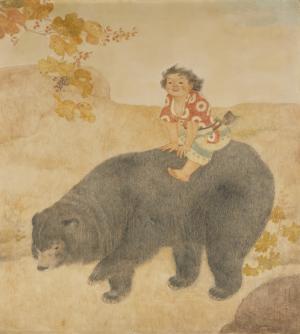 「金太郎遊行」昭和19年（栃木県立美術館蔵）（画像）
