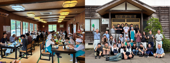昼食会の様子と集合写真(組写真)